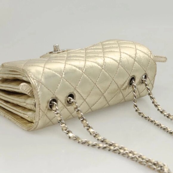 CHANEL Matelasse Chain Shoulder Bag Leather Gold Tone CC Auth 118280V - Picture 7 of 14